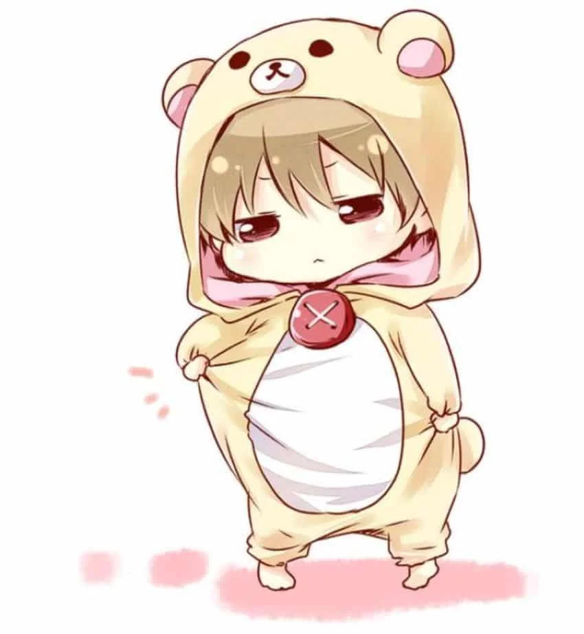 hình ảnh cute chibi mặc đồ ngủ gấu Rilakkuma