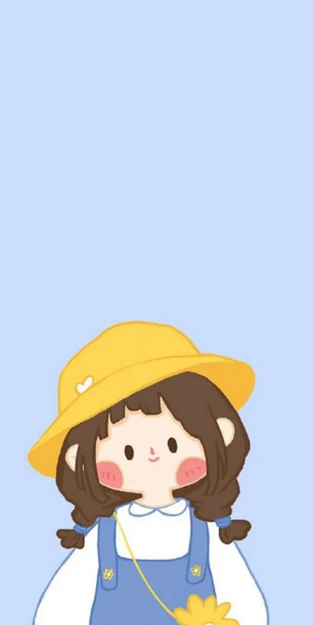 hình ảnh cute cô bé đội mũ vàng thời trang