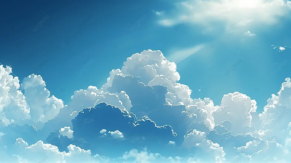 Anh bau troi dep phong cach anime may trang va nang