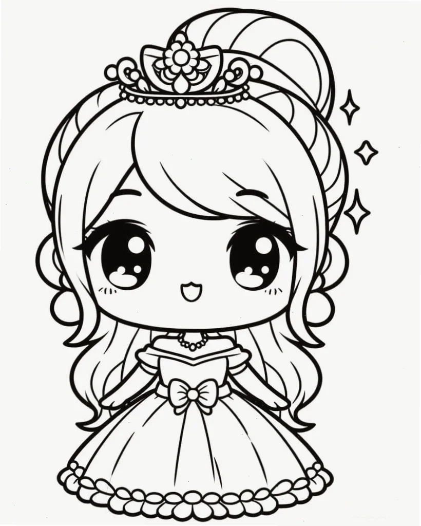 Tranh tô màu Chibi rất đáng yêu