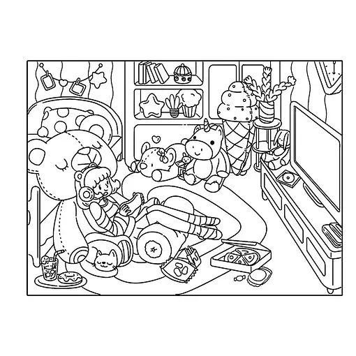 Tranh tô màu cute: Không gian "Cozy" ngọt ngào đánh thức mọi giác quan của bé - Trang Chủ Heardas Creative Art - Ươm Mầm Sáng Tạo Nét Vẽ Tương Lai
