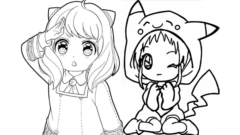 Tổng hợp tranh tô màu chibi cute dễ thương cho bé yêu