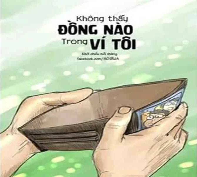 Tổng hợp meme hết tiền hài hước