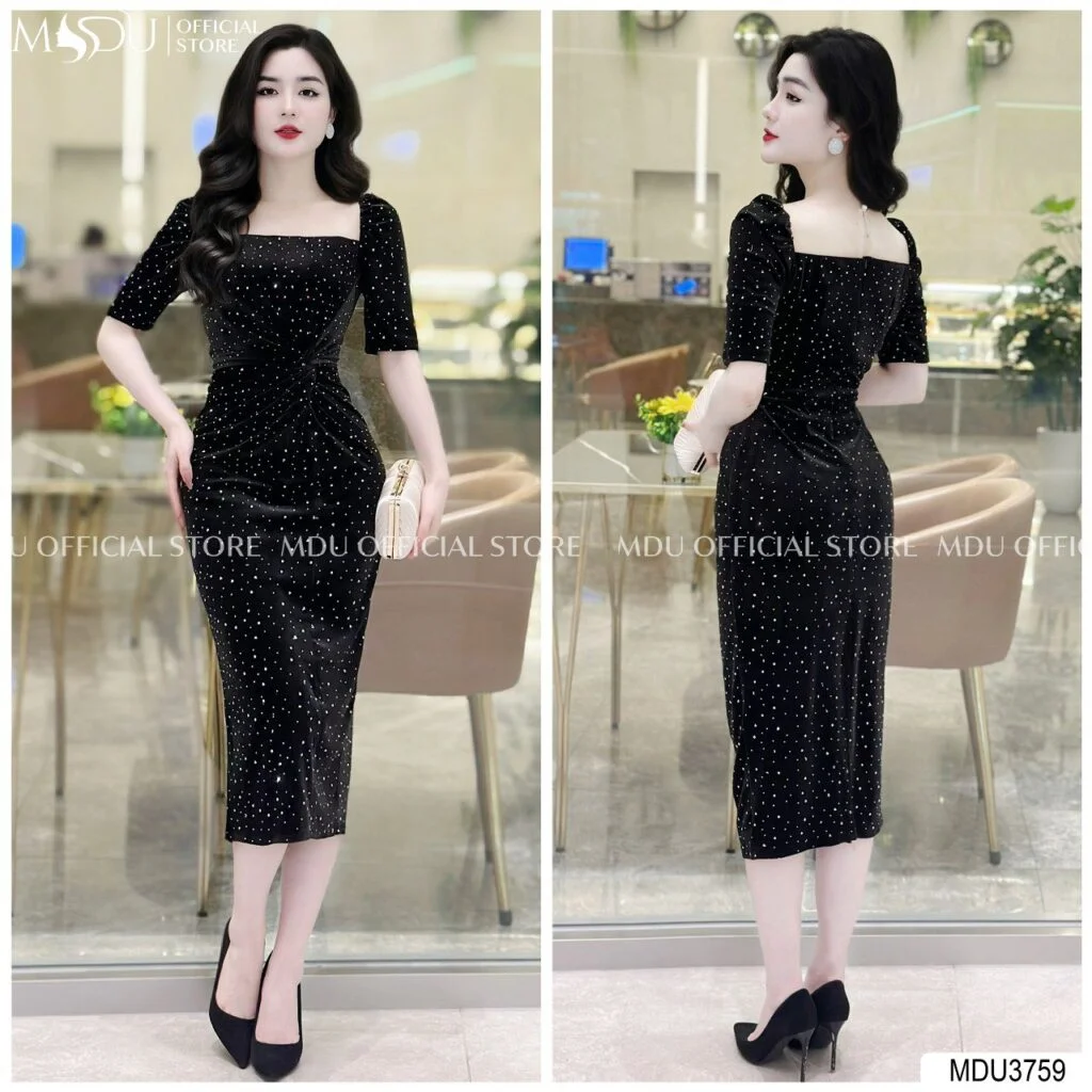 Đầm Nhung Dự Tiệc Dáng Ôm Body từ MDU Fashion