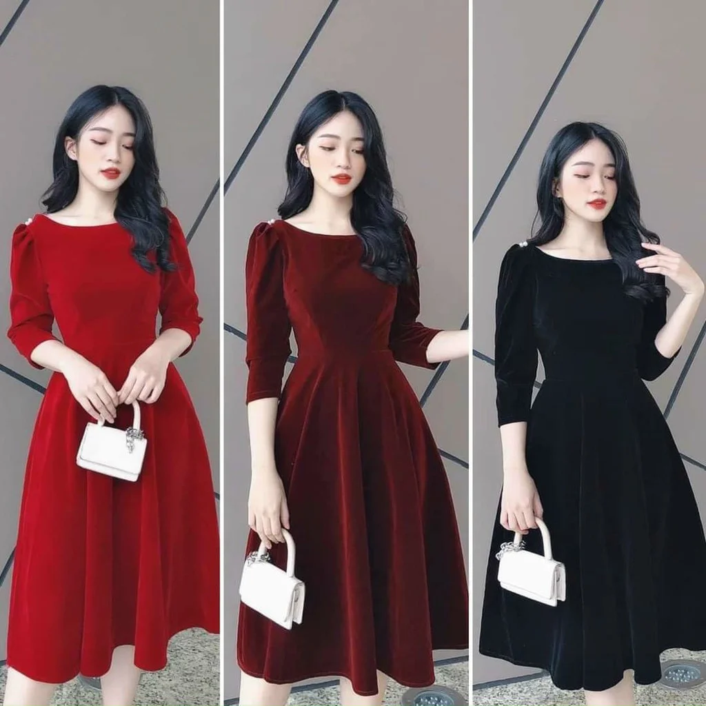 Tổng Hợp 25+ Mẫu Đầm Nhung Sang Trọng, Quý Phái Năm 2025