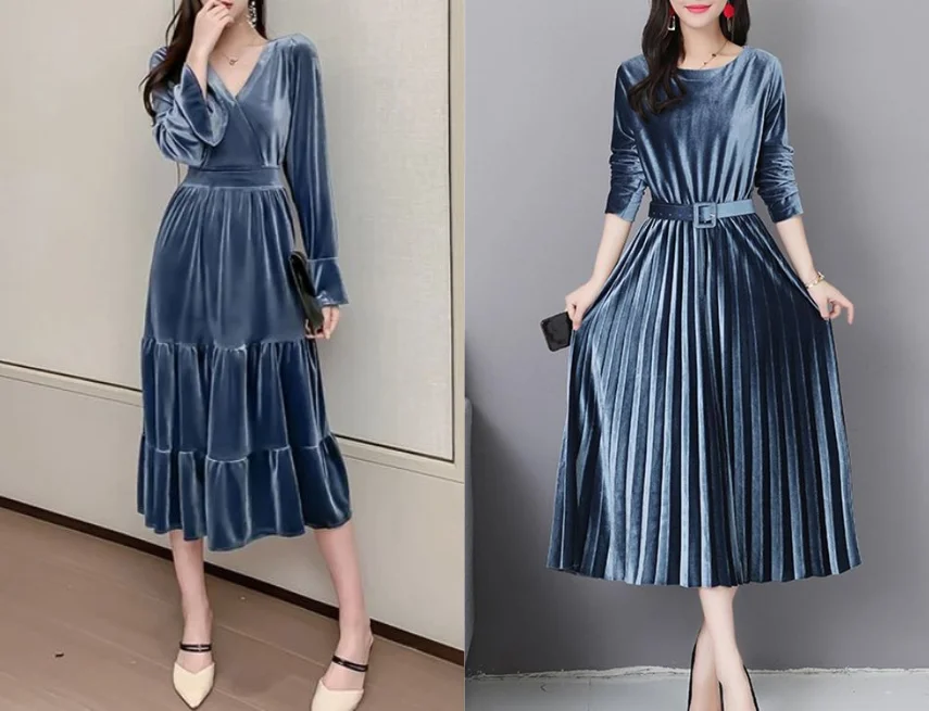 Mẫu mẫu đầm nhung trẻ trung thứ 23