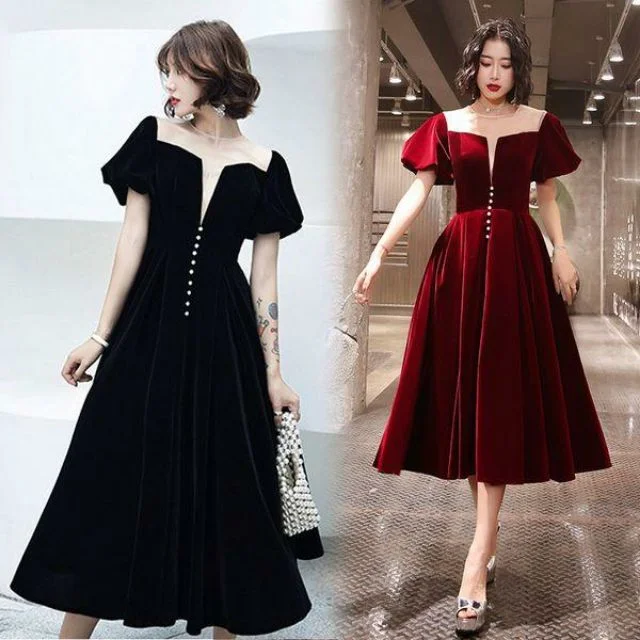 mẫu đầm nhung trẻ trung - mẫu 99