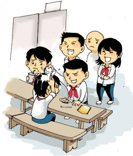 tranh biếm họa về vấn đề bạo lực học đường