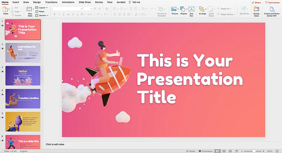 Slide powerPoint đẹp màu sắc vui vẻ và hiệu ứng 3D