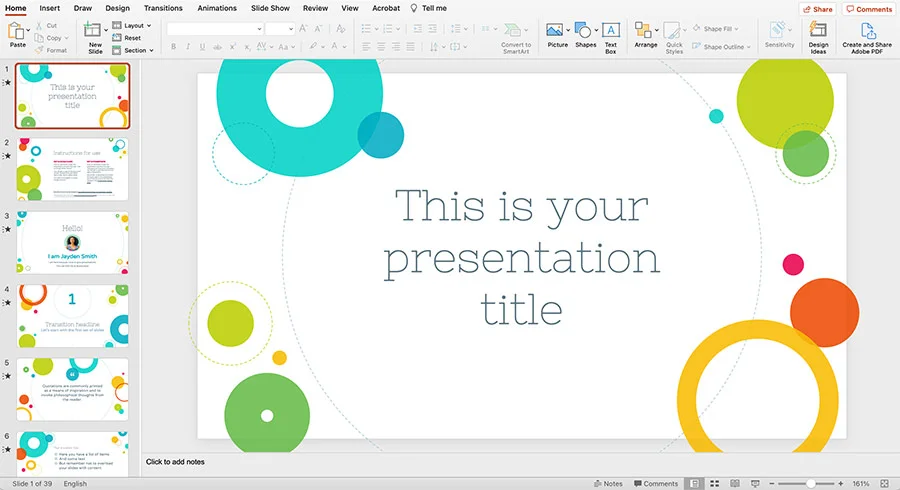 Slide powerPoint đẹp những hình tròn vui nhộn