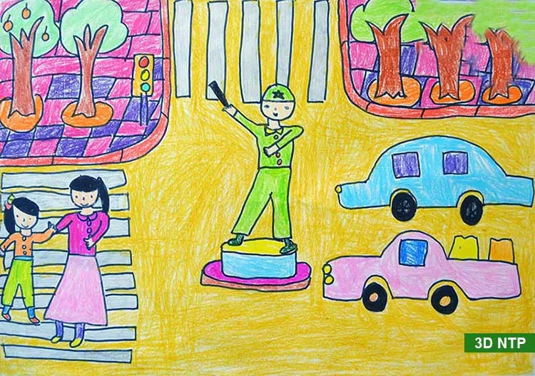 Vẽ tranh an toàn giao thông đơn giản, đẹp và nhiều ý nghĩa