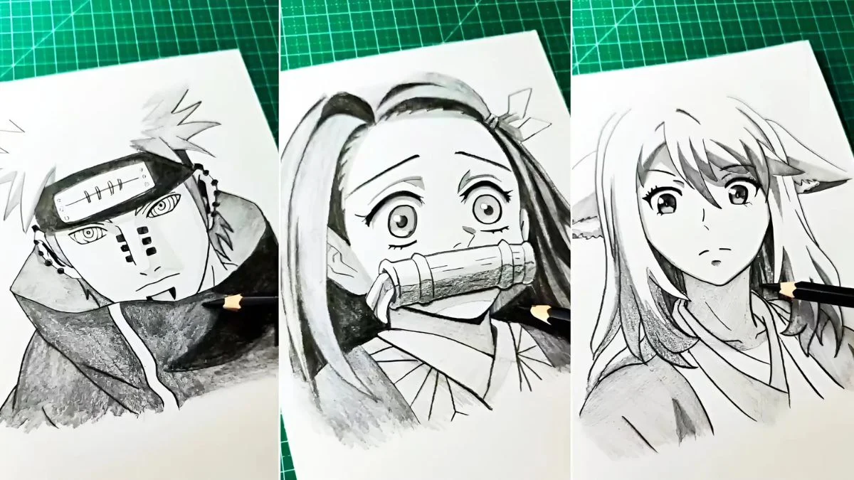 Vẽ tranh chân dung anime cận mặt ấn tượng
