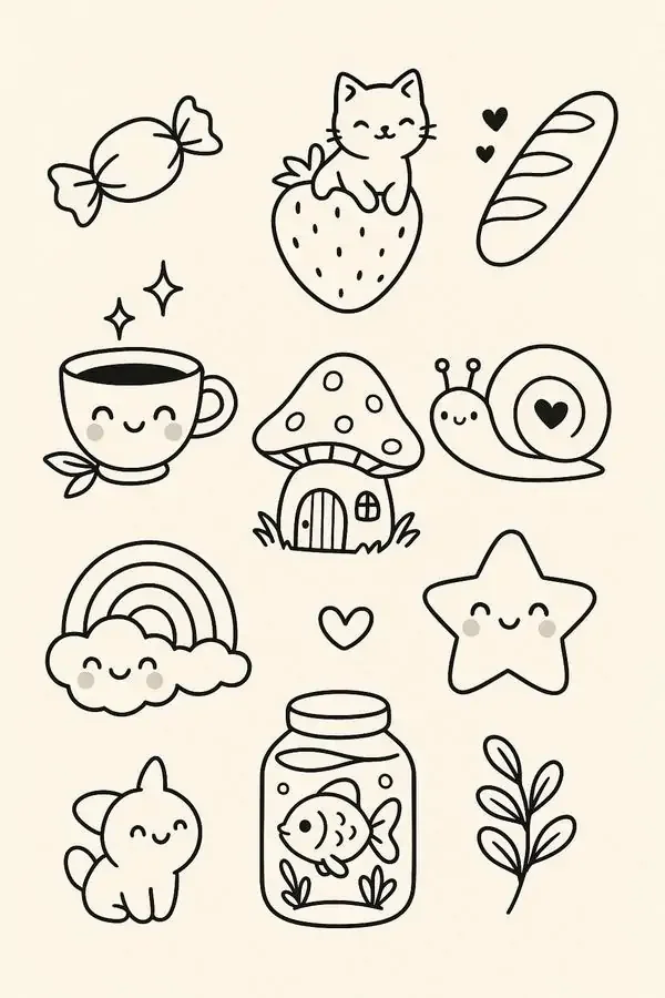 59 Hình Vẽ Trang Trí Cute Đơn Giản giúp bạn làm đẹp planner và note nhỏ (2)
