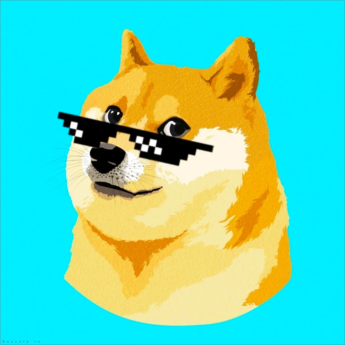 Hình nền meme Doge đeo kính râm cool ngầu